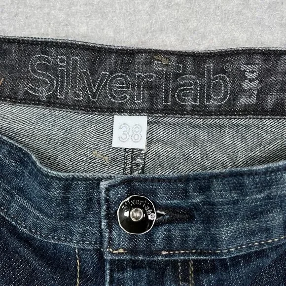 Vintage Levis Silvertab Baggy Jeans Mens 38 x 32 Straight Dark Flap Pockets Y2K